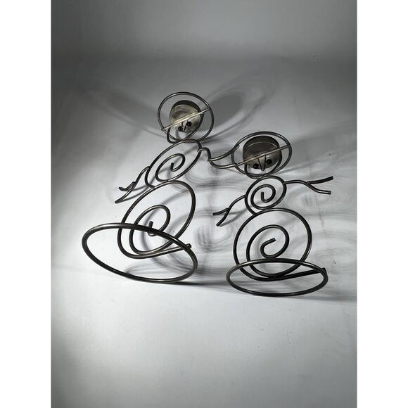 Vintage Christmas Snowman Set Of 2 International Silver Company Tea light Holder - Picture 10 of 15